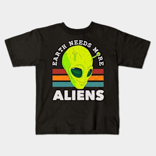 Alien, Aliens, UFO, UAP, Space Unknown Flight Object Kids T-Shirt